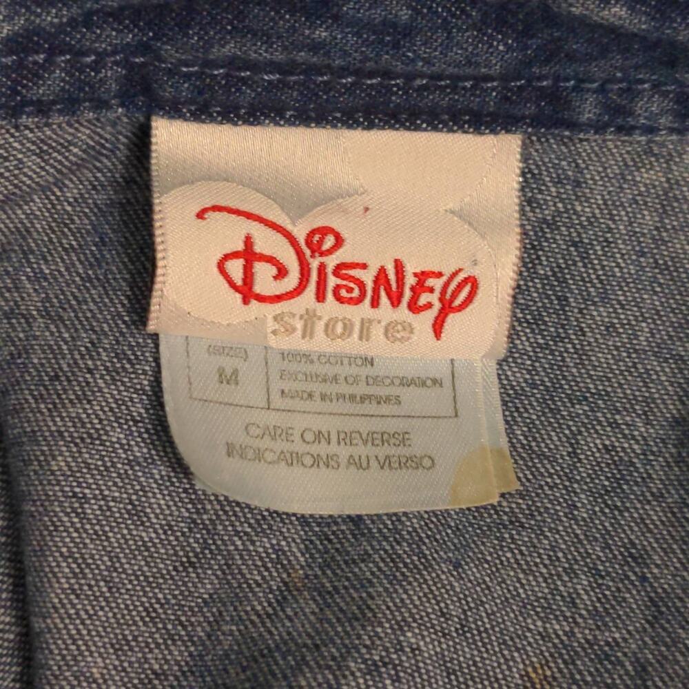 Disney Womens Shirt Dress Blue Denim Long Sleeve Embroidered Winnie The Pooh M - Picture 11 of 14